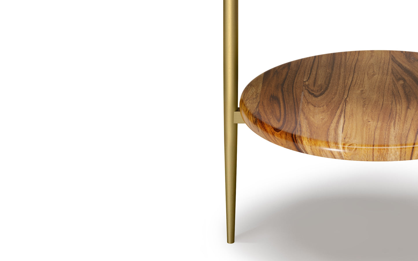 Wagner Round Marble & Wood Side Table