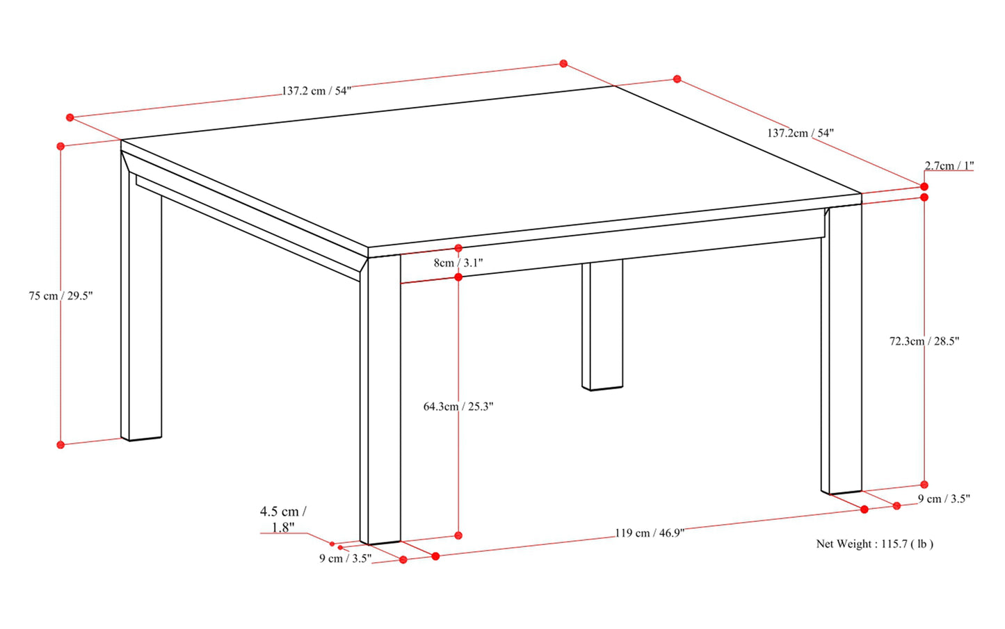 Oak Oak | Wilson Square Dining Table in Oak