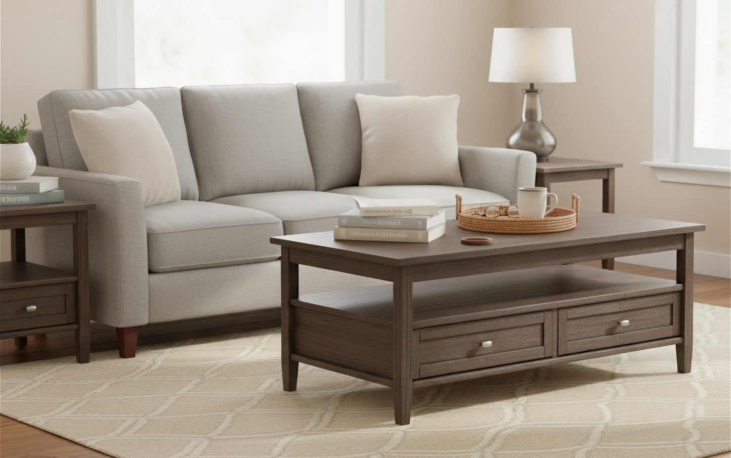 Farmhouse Brown | Warm Shaker 48 inch Coffee Table