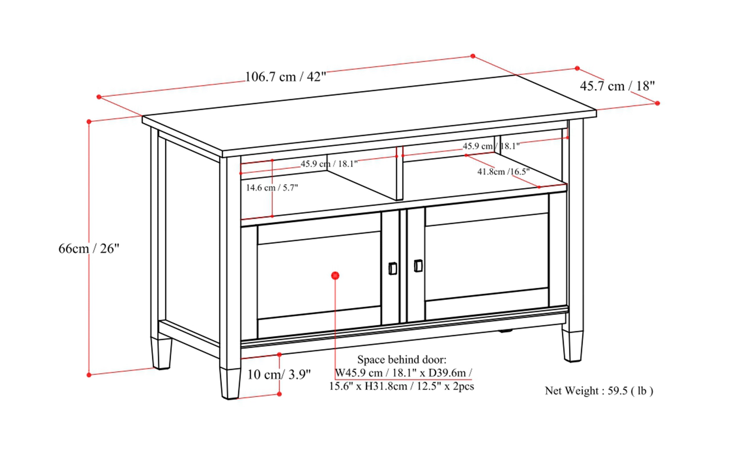 Warm Shaker 42 inch TV Media Stand