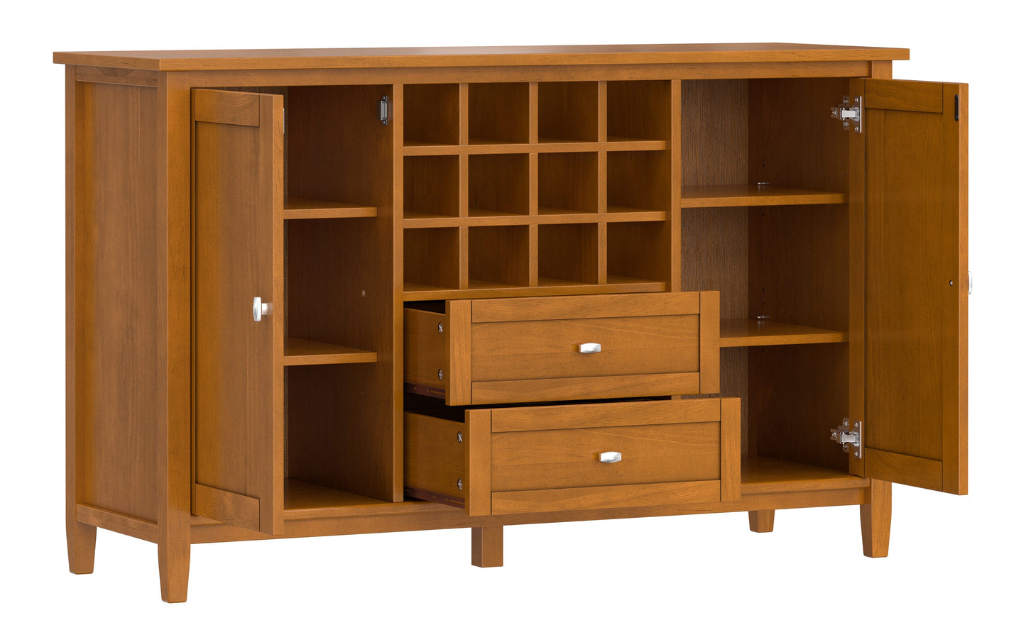 Warm Shaker Storage Cabinet with Wine Rack