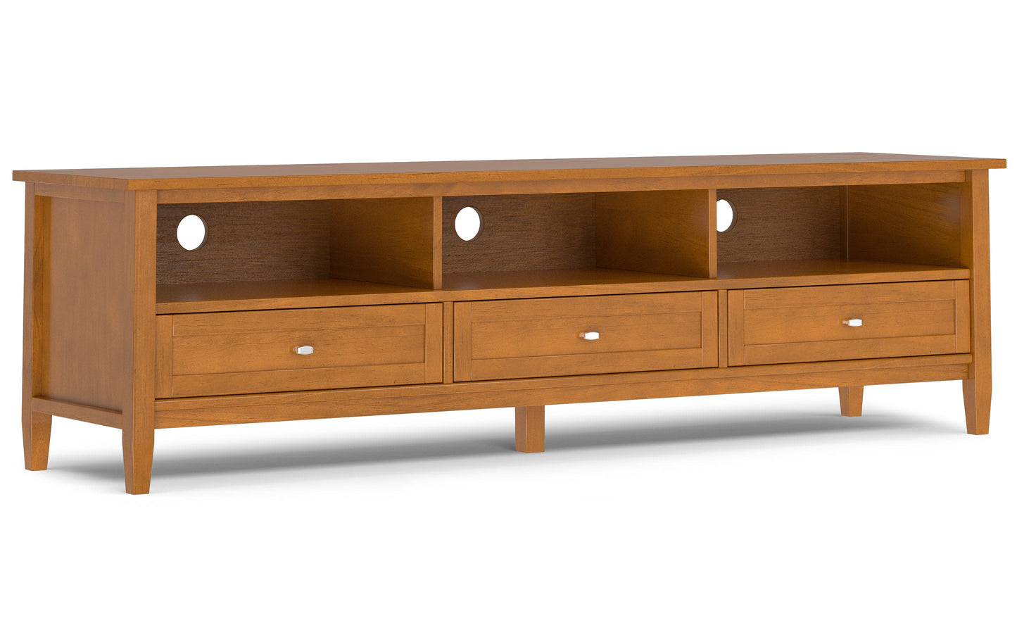 Light Golden Brown | Warm Shaker 72 inch Low TV Media Stand