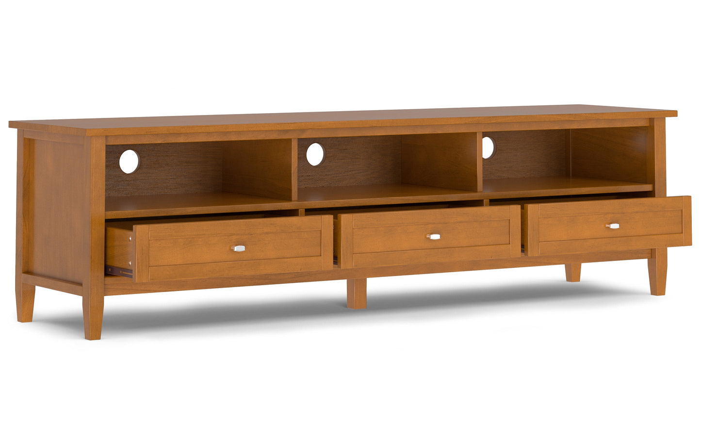 Light Golden Brown | Warm Shaker 72 inch Low TV Media Stand