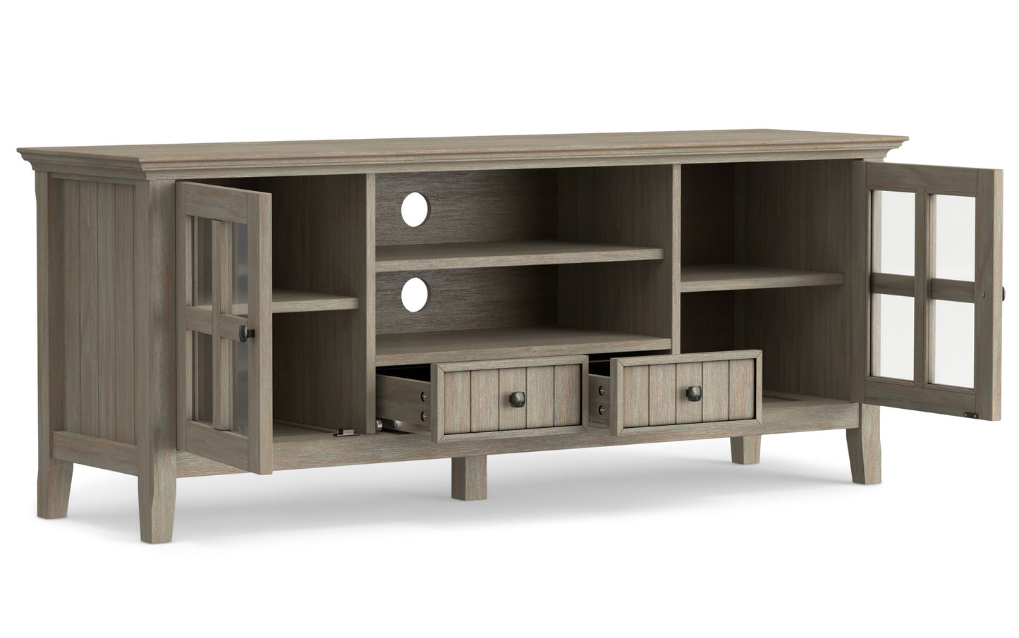 Acadian 60 inch TV Media Stand in Distressed Grey