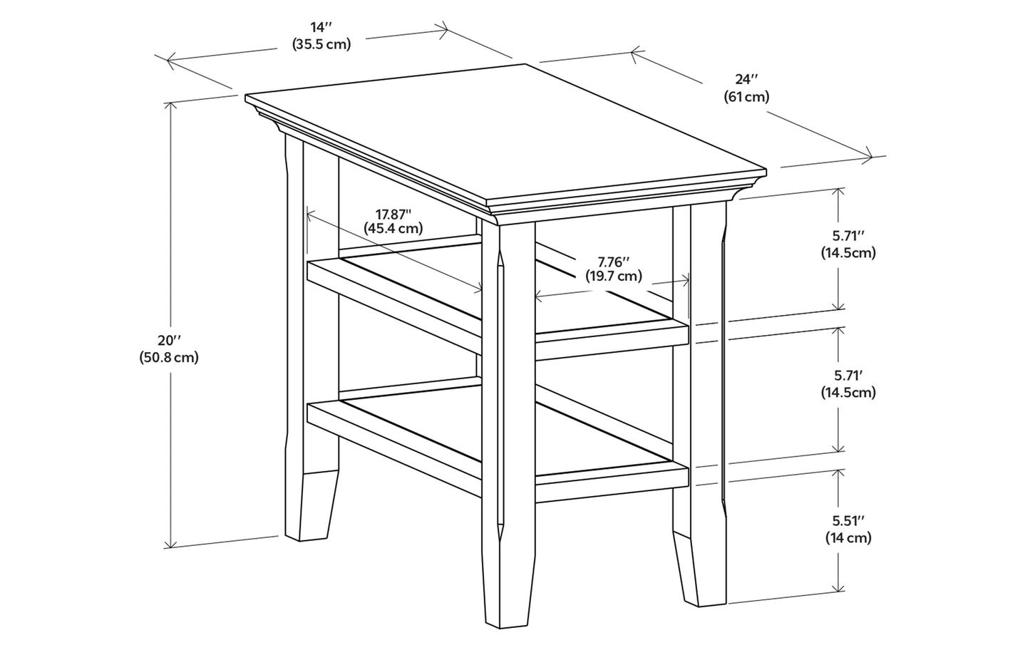 Distressed Coastal Blue | Acadian Narrow Side Table