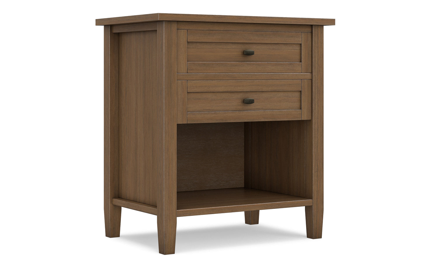 Rustic Natural Aged Brown | Warm Shaker Bedside Table
