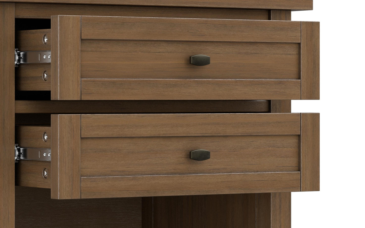 Rustic Natural Aged Brown | Warm Shaker Bedside Table