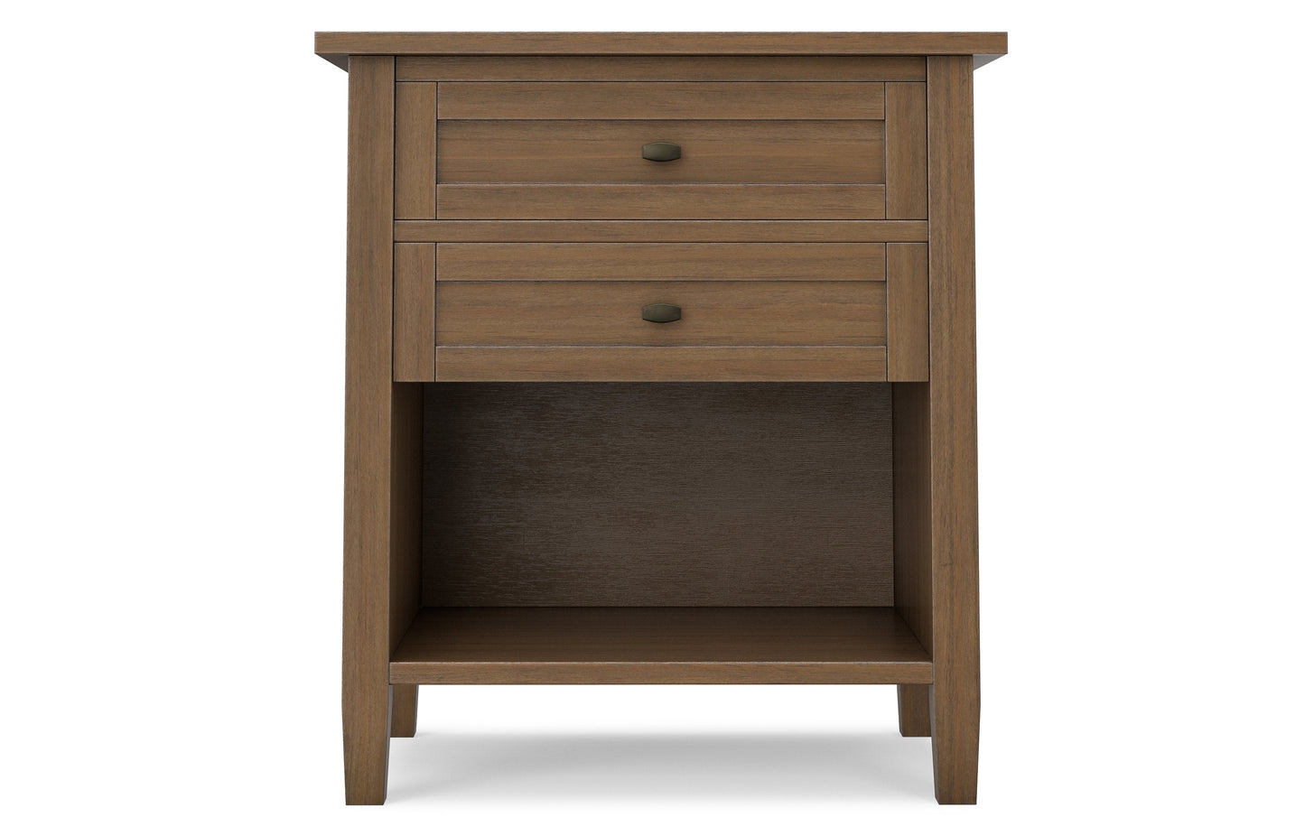 Rustic Natural Aged Brown | Warm Shaker Bedside Table