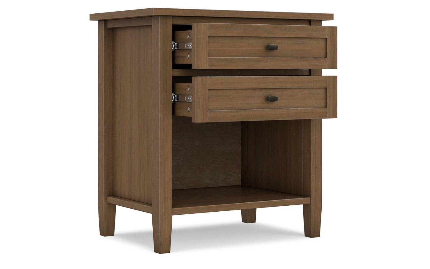 Rustic Natural Aged Brown | Warm Shaker Bedside Table