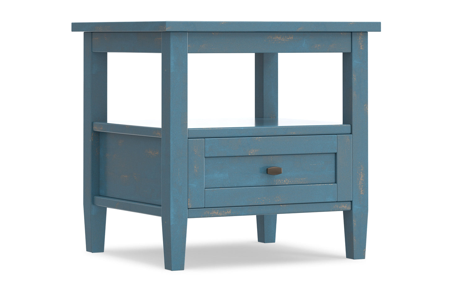 Distressed Coastal Blue | Warm Shaker End Table