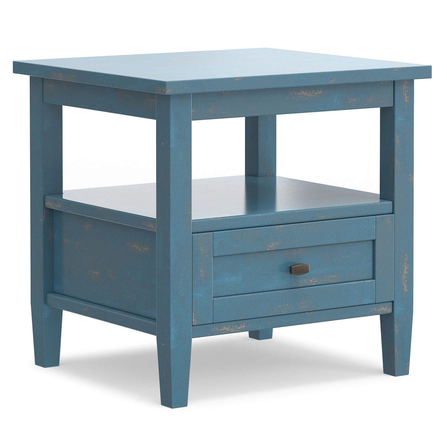 Distressed Coastal Blue | Warm Shaker End Table