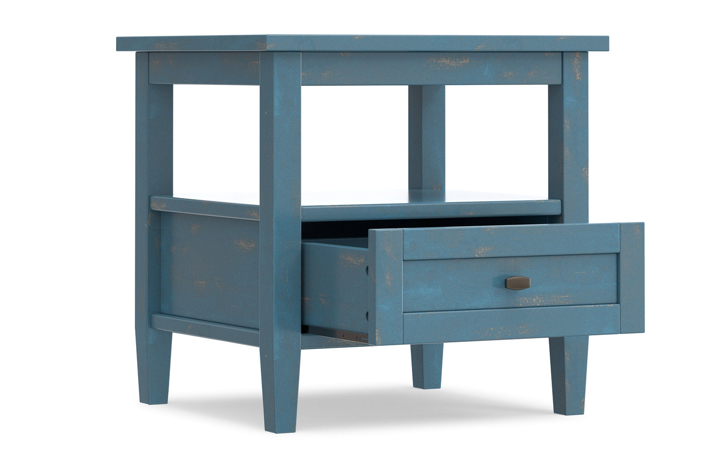 Distressed Coastal Blue | Warm Shaker End Table