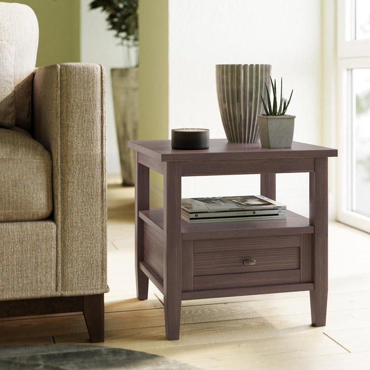 Warm Walnut Brown | Warm Shaker End Table