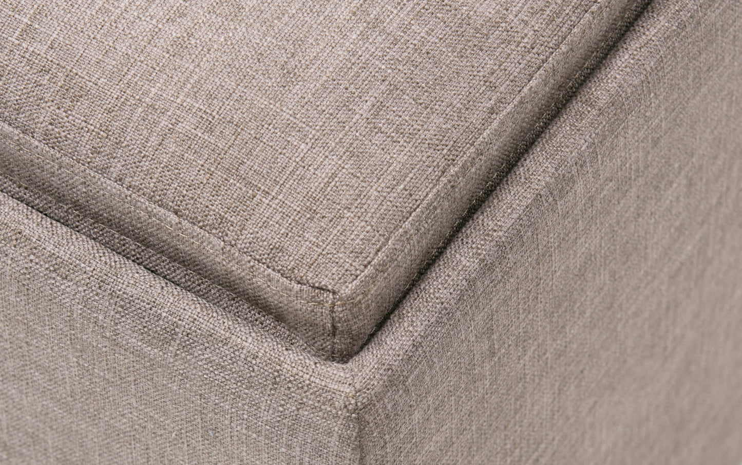 Fawn Brown Linen Style Fabric | Avalon Table Ottoman in Linen