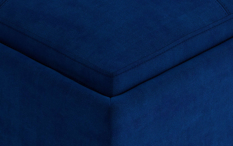 Blue Velvet Fabric | Avalon Table Ottoman in Velvet Fabric