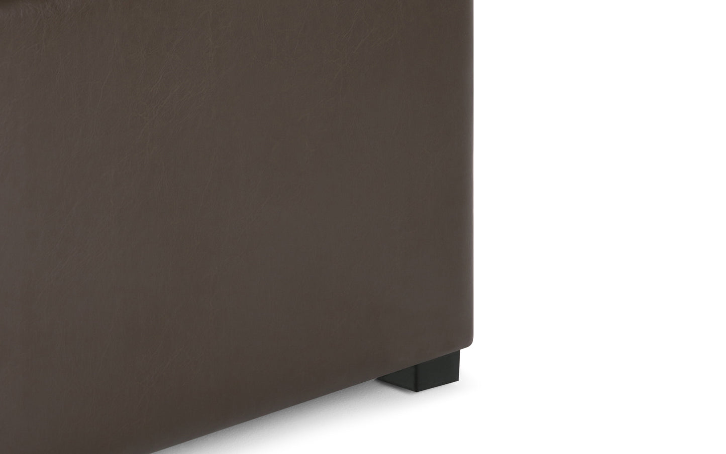 Chocolate Brown Vegan Leather | Avalon Table Ottoman in Vegan Leather