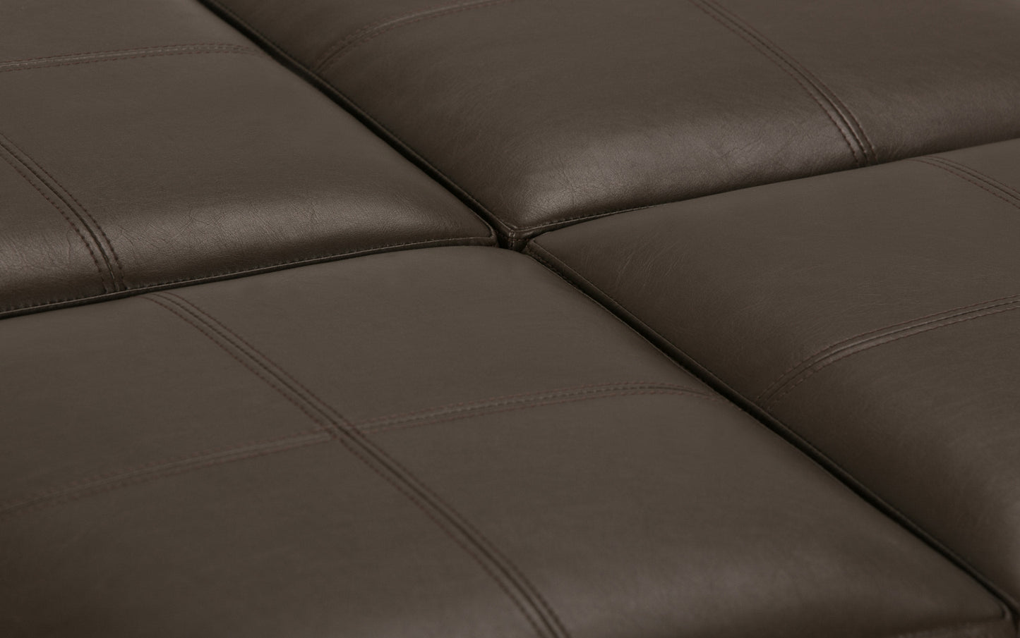 Chocolate Brown Vegan Leather | Avalon Table Ottoman in Vegan Leather