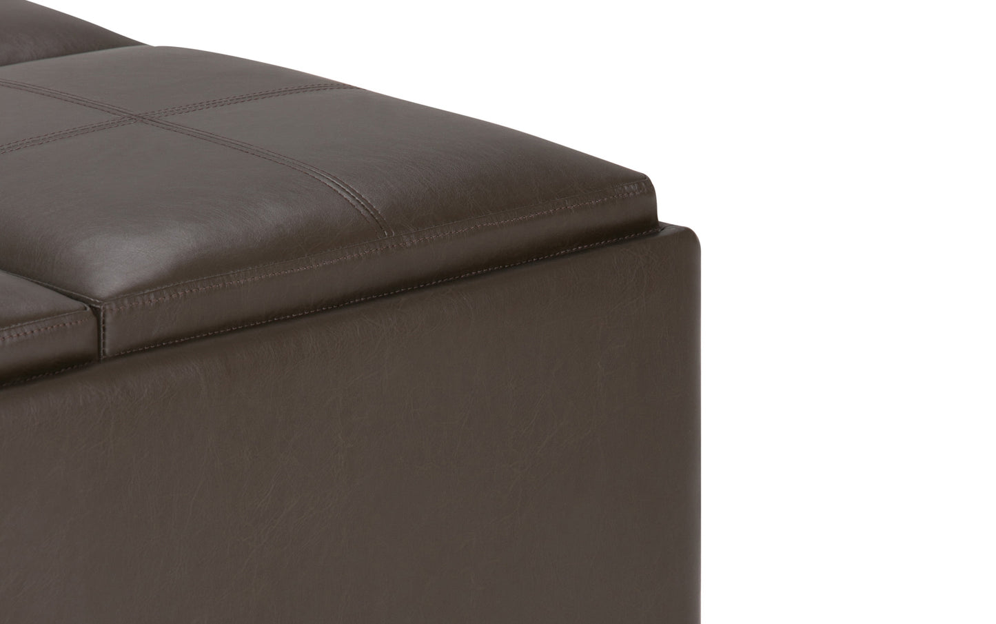 Chocolate Brown Vegan Leather | Avalon Table Ottoman in Vegan Leather