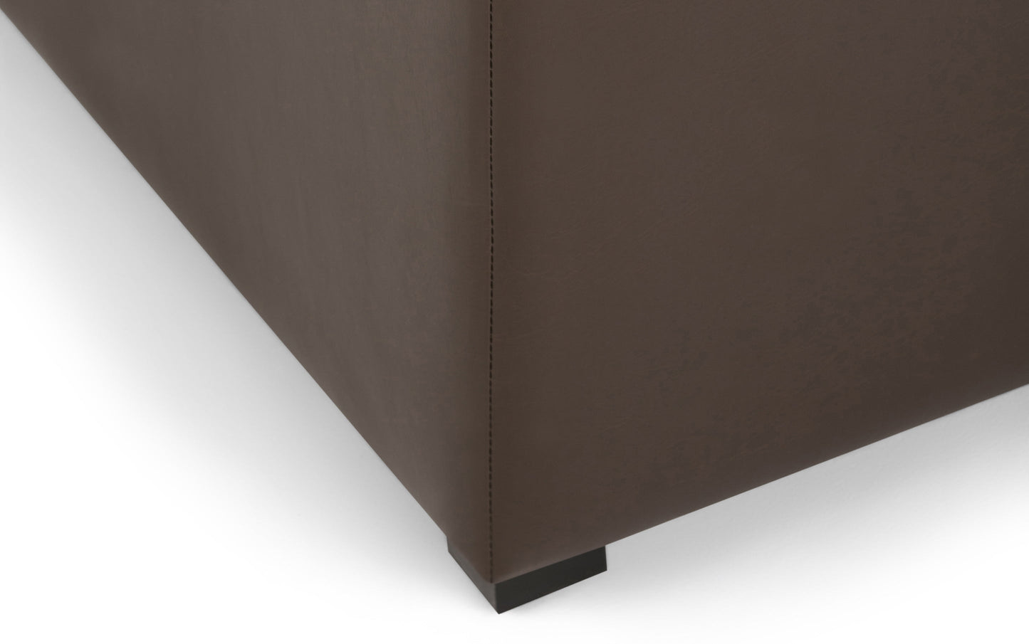 Chocolate Brown Vegan Leather | Avalon Table Ottoman in Vegan Leather