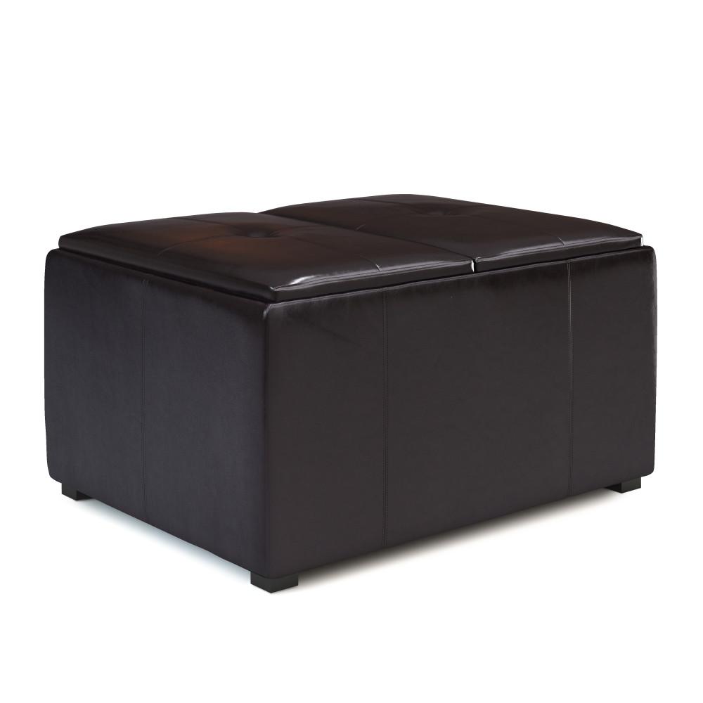 Tanners Brown Vegan Leather | Avalon Small Coffee Table Storage Ottoman