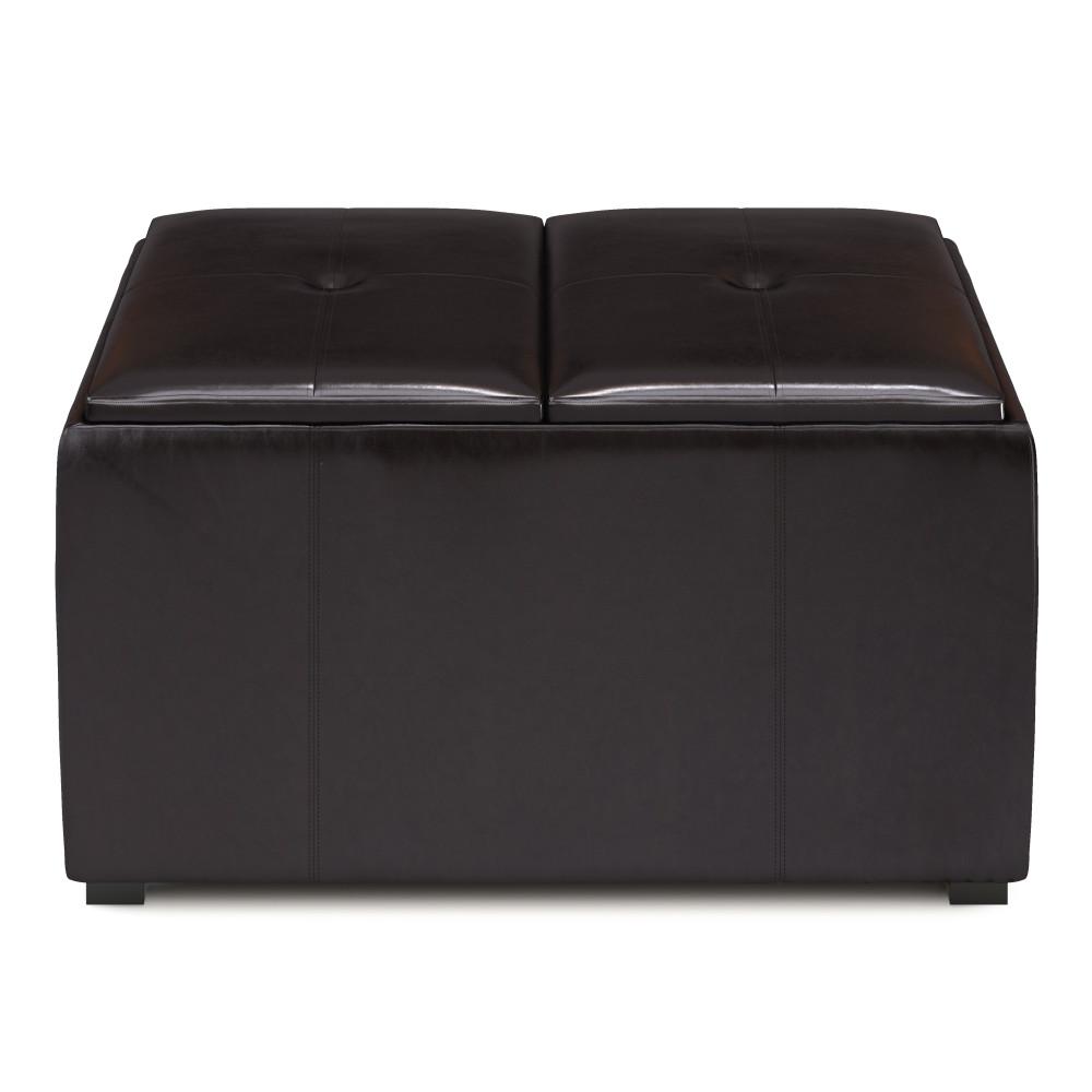 Tanners Brown Vegan Leather | Avalon Small Coffee Table Storage Ottoman