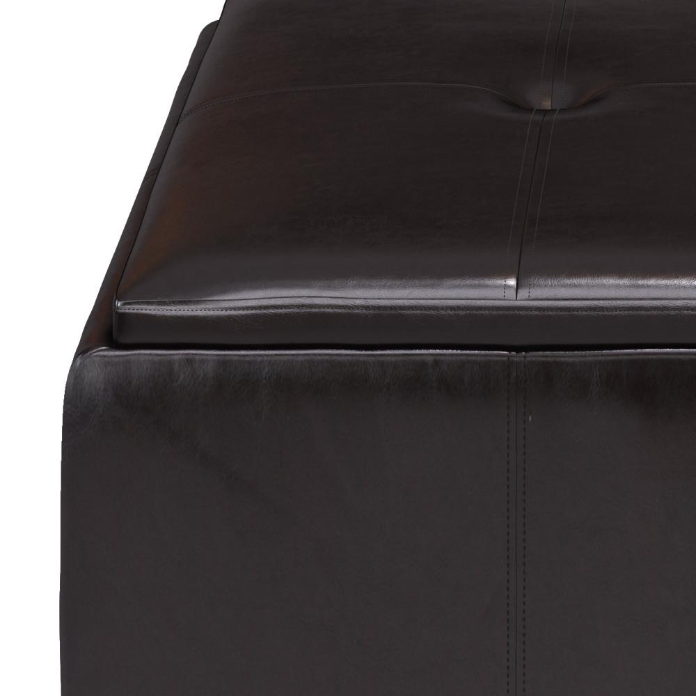 Tanners Brown Vegan Leather | Avalon Small Coffee Table Storage Ottoman