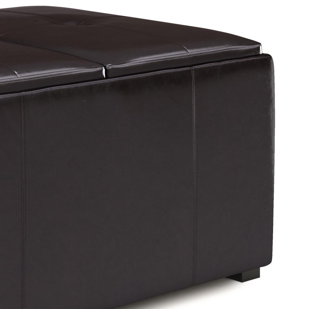 Tanners Brown Vegan Leather | Avalon Small Coffee Table Storage Ottoman