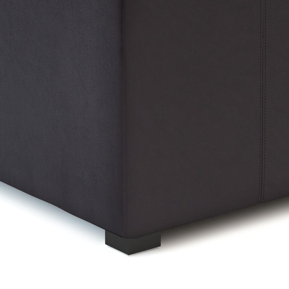 Tanners Brown Vegan Leather | Avalon Small Coffee Table Storage Ottoman