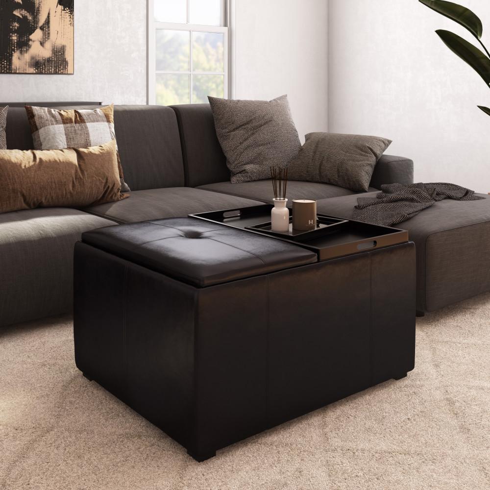 Avalon Small Coffee Table Storage Ottoman