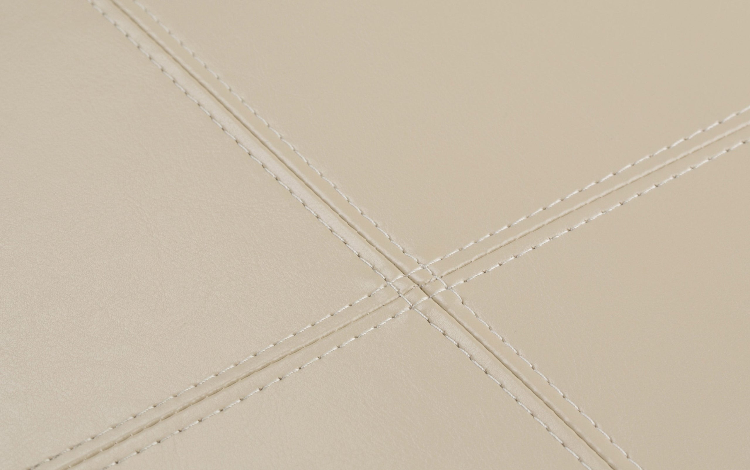Satin Cream Vegan Leather | Avalon Vegan Leather 5 piece Storage Ottoman
