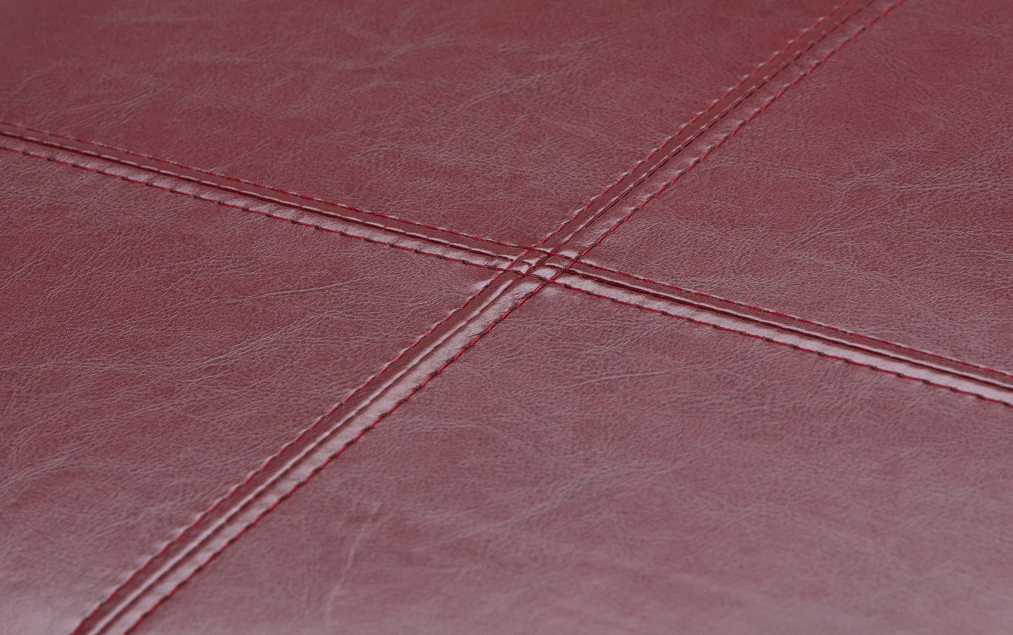 Radicchio Red Vegan Leather | Avalon Vegan Leather 5 piece Storage Ottoman