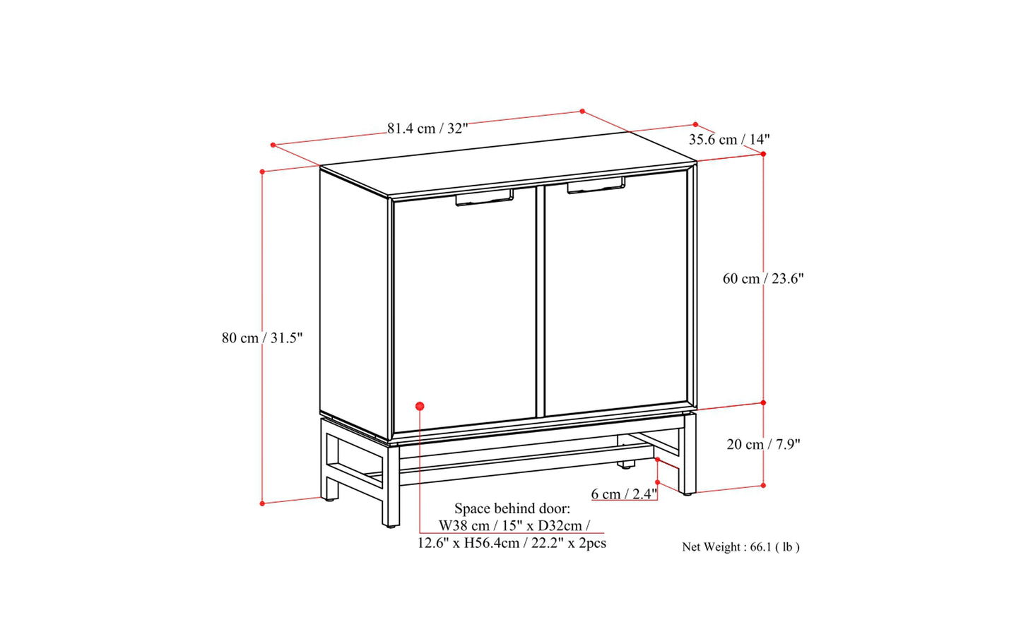 Banting 32 inch Storage Cabinet (Set of 2)