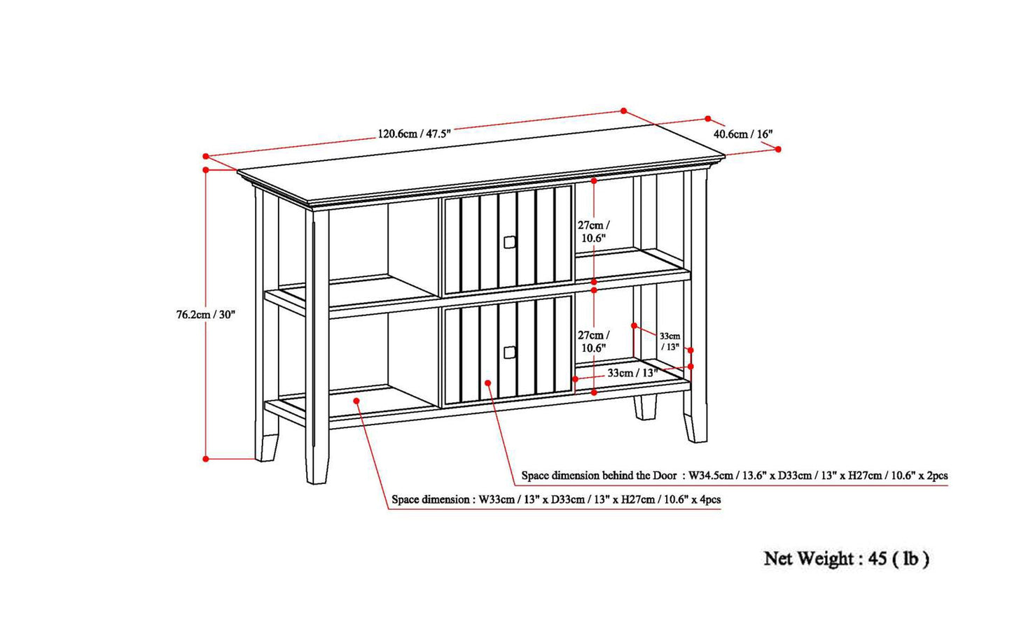 Light Golden Brown | Acadian Console Sofa Table