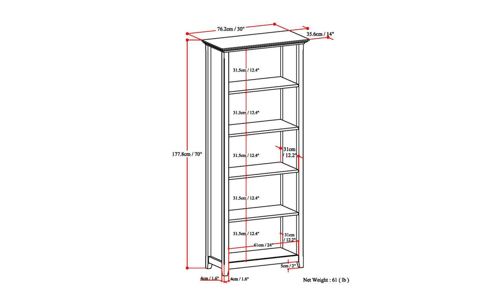 French Blue | Amherst 5 Shelf Bookcase