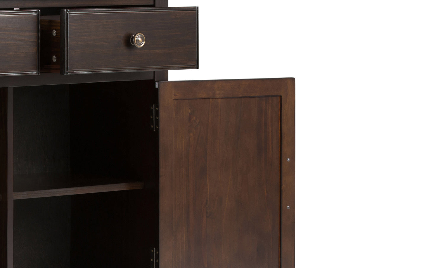 Dark Chestnut Brown | Connaught 42-inch Storage Bench and 40-inch Cabinet