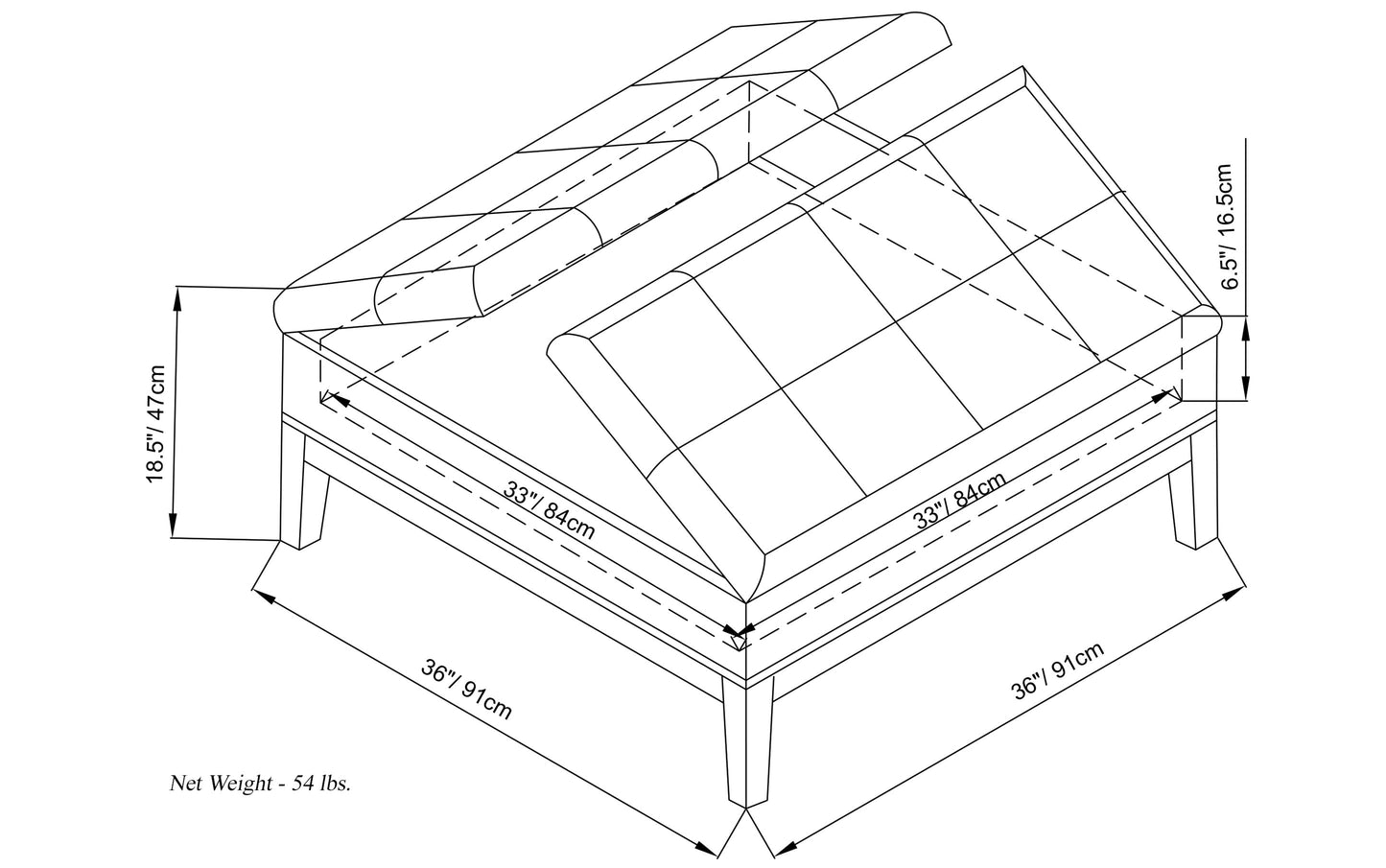 Tanners Brown Vegan Leather | Dover Square Vegan Leather Coffee Table Storage Ottoman