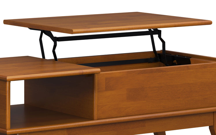 Teak Brown | Draper 48 inch Coffee Table with 22 inch End Tables (Set of 3)