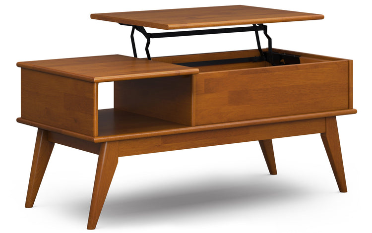 Teak Brown | Draper 48 inch Coffee Table with 22 inch End Tables (Set of 3)