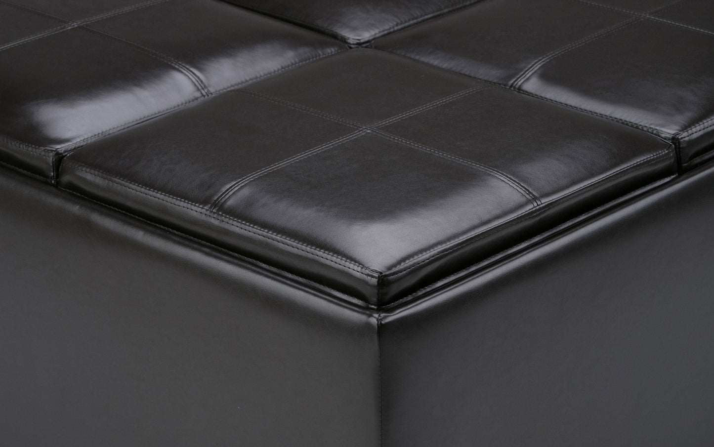 Tanners Brown Vegan Leather | Avalon Table Ottoman in Vegan Leather