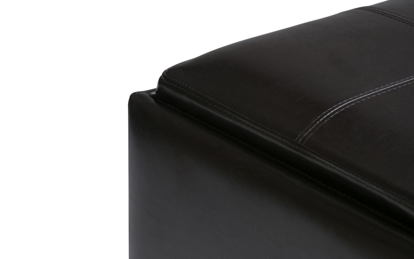Tanners Brown Vegan Leather | Avalon Table Ottoman in Vegan Leather