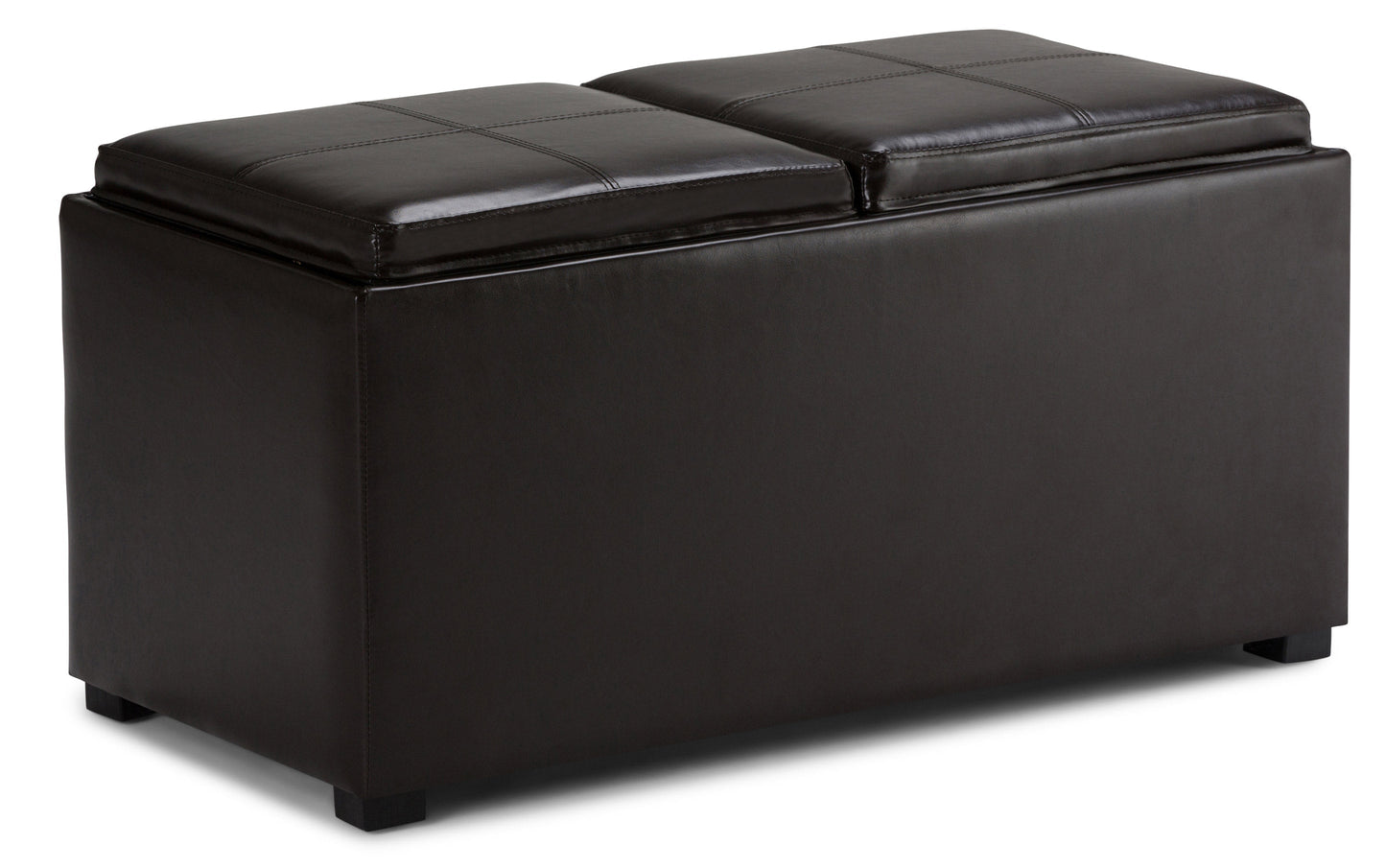 Tanners Brown Vegan Leather | Avalon Vegan Leather 5 piece Storage Ottoman