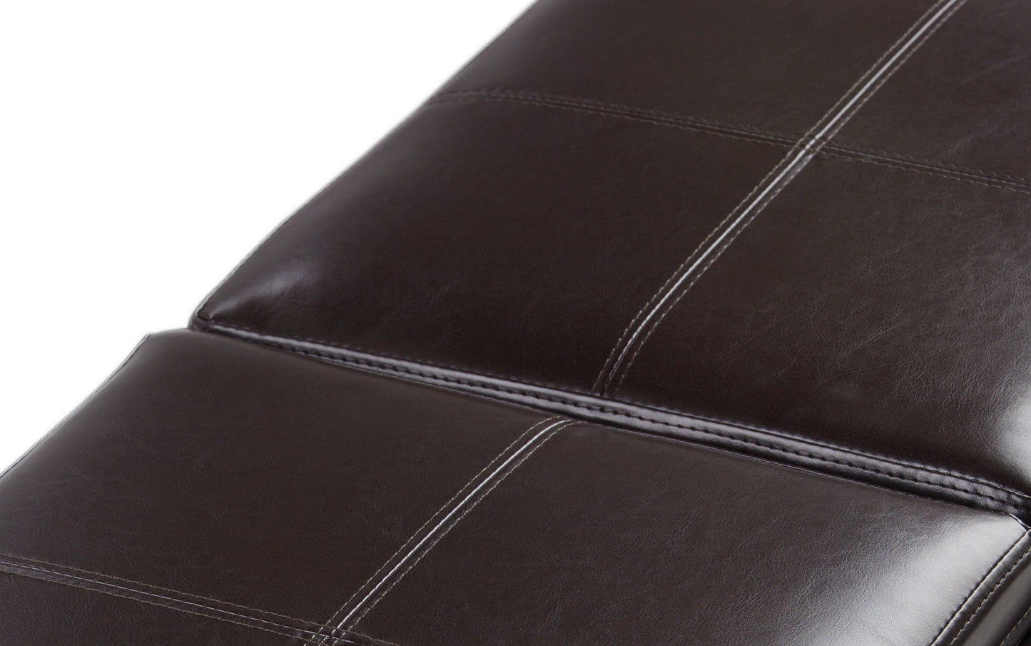 Tanners Brown Vegan Leather | Avalon Vegan Leather 5 piece Storage Ottoman