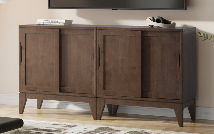 Walnut Brown | Harper 30W Storage Cabinet with Doors Set of 2