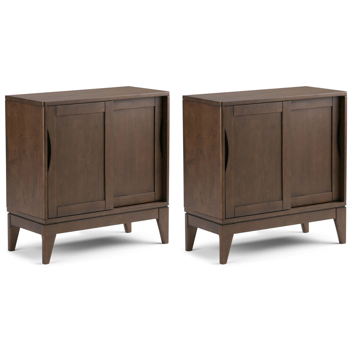 Walnut Brown | Harper 30W Storage Cabinet with Doors Set of 2