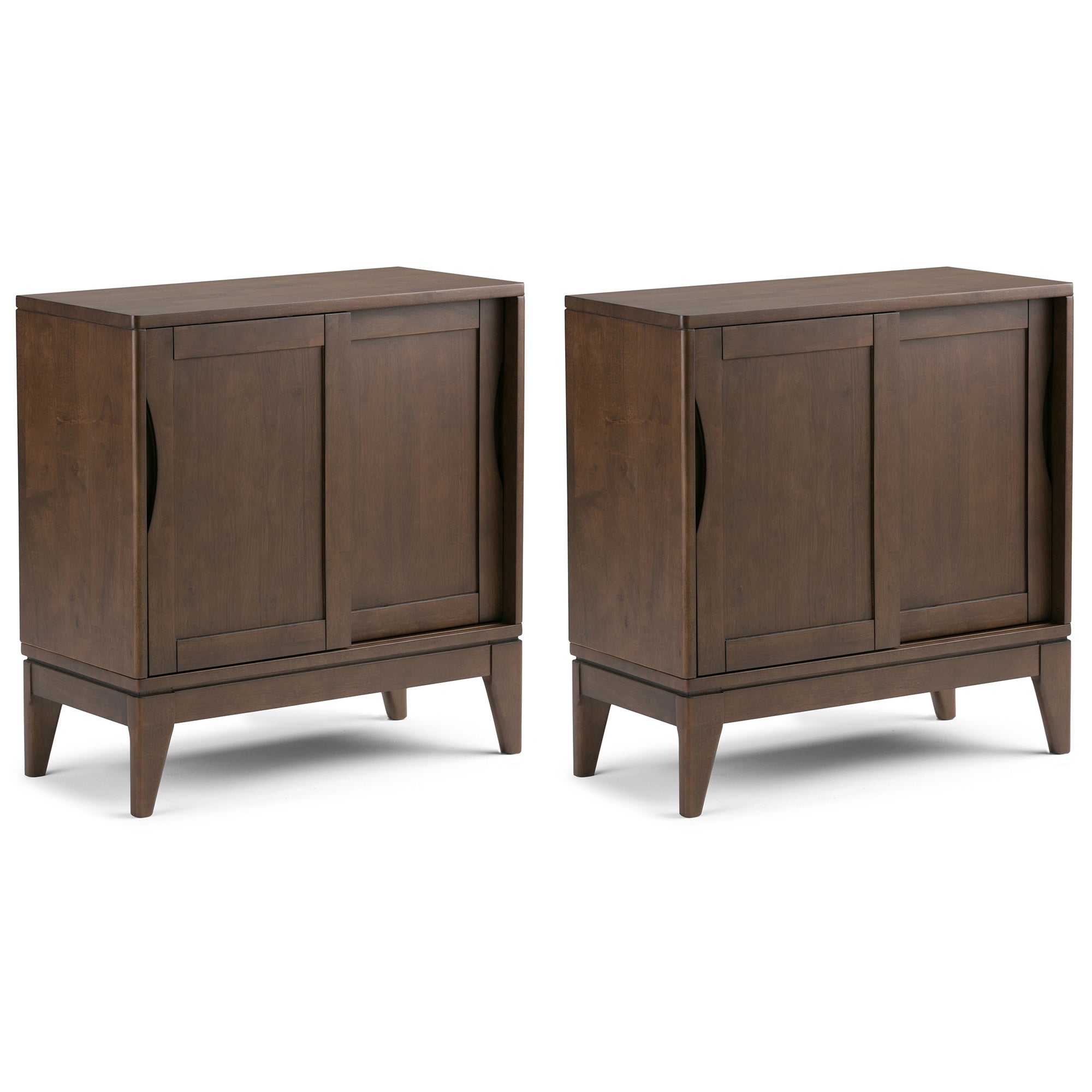 Walnut Brown | Harper 30W Storage Cabinet with Doors Set of 2