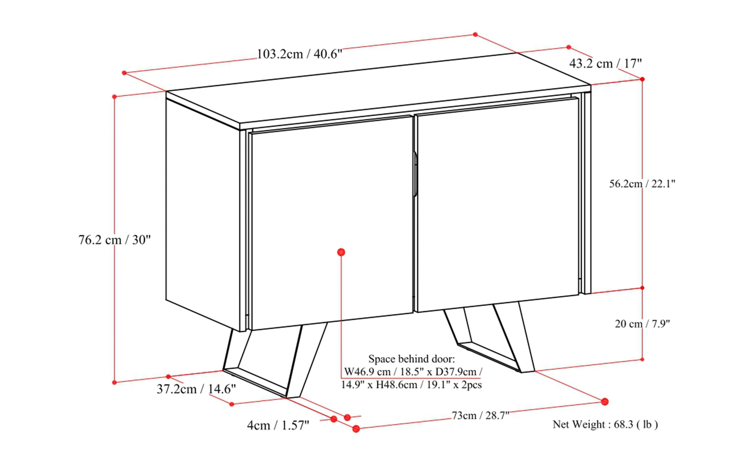 Lowry 40 inch Storage Cabinet (Set of 2)