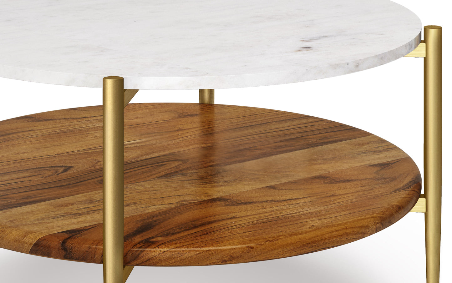 White/Natural | Wagner 30 inch Coffee Table with 18 inch End Tables (Set of 3)