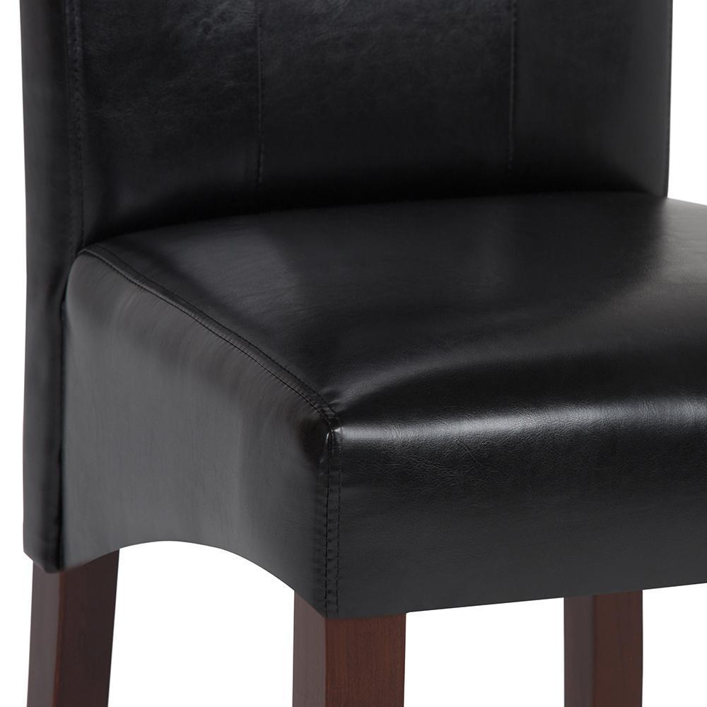 Midnight Black Vegan Leather | Cosmopolitan Deluxe Tufted Parson Chair (Set of 2)