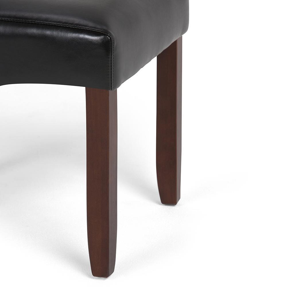 Midnight Black Vegan Leather | Cosmopolitan Deluxe Tufted Parson Chair (Set of 2)