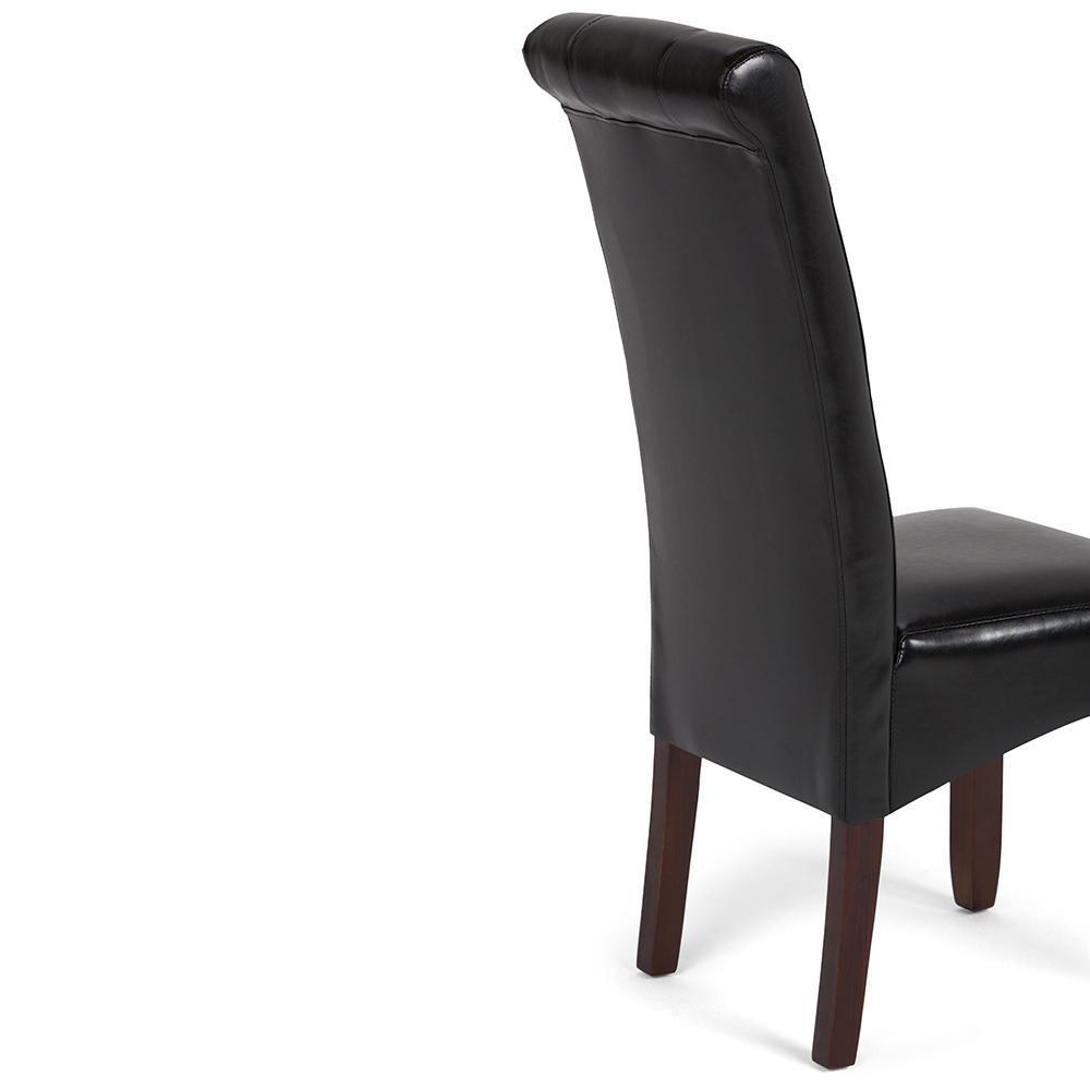 Midnight Black Vegan Leather | Cosmopolitan Deluxe Tufted Parson Chair (Set of 2)